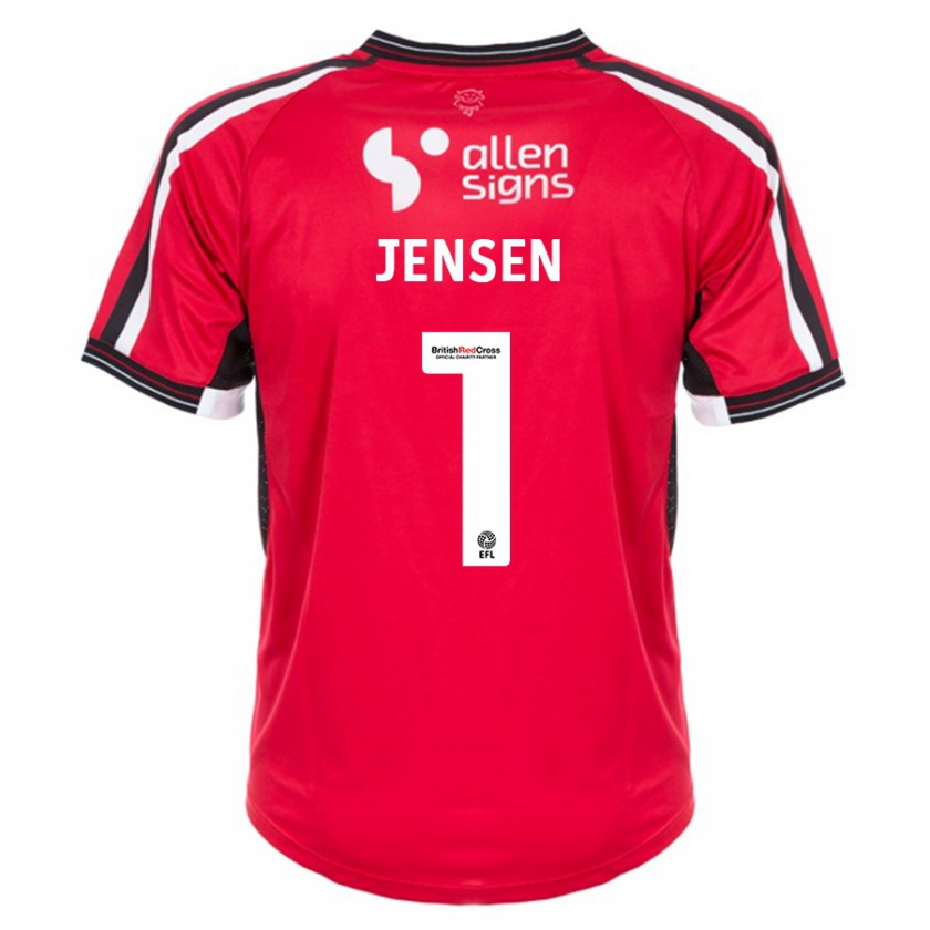 Kandiny Uomo Maglia Lukas Jensen #1 Rosso Kit Gara Home 2023/24 Maglietta