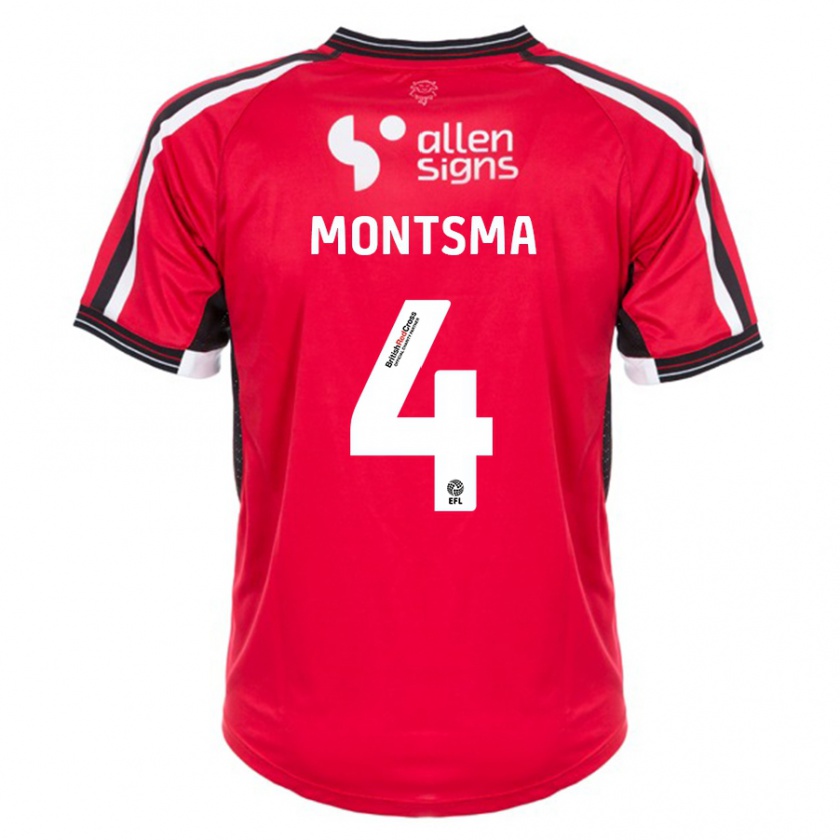 Kandiny Uomo Maglia Lewis Montsma #4 Rosso Kit Gara Home 2023/24 Maglietta