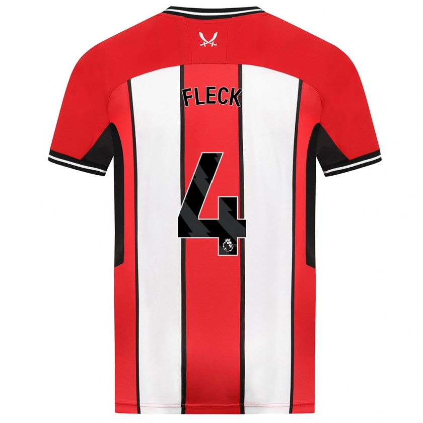 Kandiny Hombre Camiseta John Fleck #4 Rojo 1ª Equipación 2023/24 La Camisa