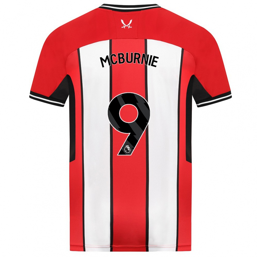 Kandiny Hombre Camiseta Oli Mcburnie #9 Rojo 1ª Equipación 2023/24 La Camisa