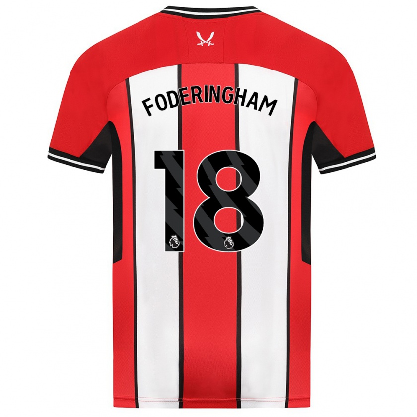 Kandiny Hombre Camiseta Wes Foderingham #18 Rojo 1ª Equipación 2023/24 La Camisa