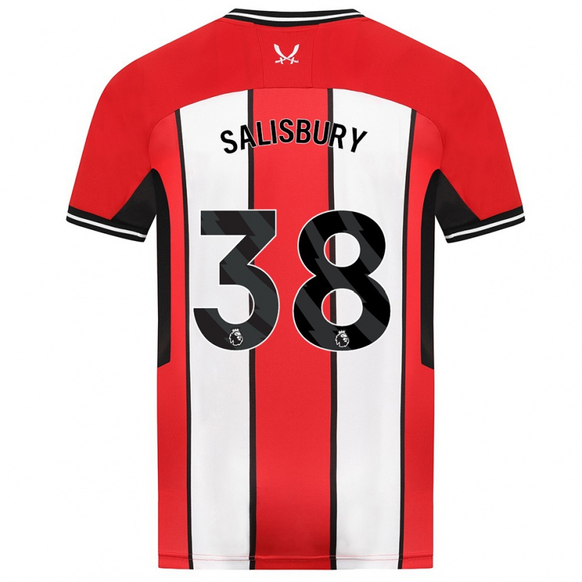 Kandiny Uomo Maglia Chloe Salisbury #38 Rosso Kit Gara Home 2023/24 Maglietta