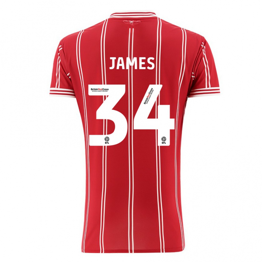 Kandiny Uomo Maglia Joseph James #34 Rosso Kit Gara Home 2023/24 Maglietta