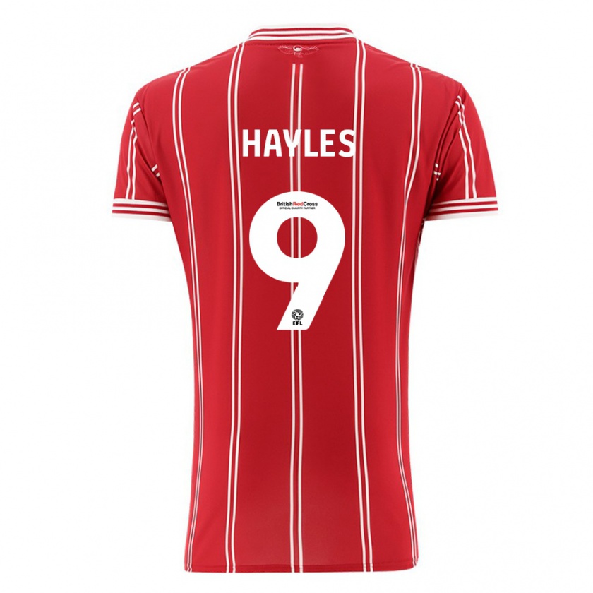 Kandiny Uomo Maglia Shania Hayles #9 Rosso Kit Gara Home 2023/24 Maglietta