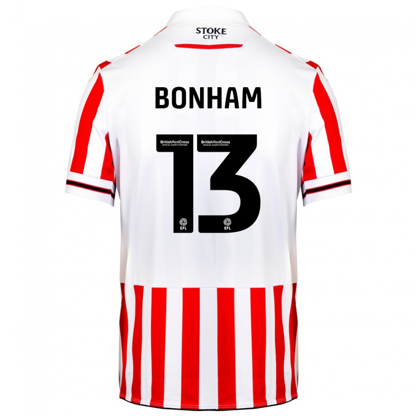 Kandiny Hombre Camiseta Jack Bonham #13 Rojo Blanco 1ª Equipación 2023/24 La Camisa