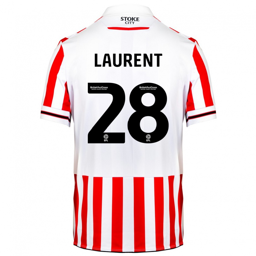 Kandiny Hombre Camiseta Josh Laurent #28 Rojo Blanco 1ª Equipación 2023/24 La Camisa