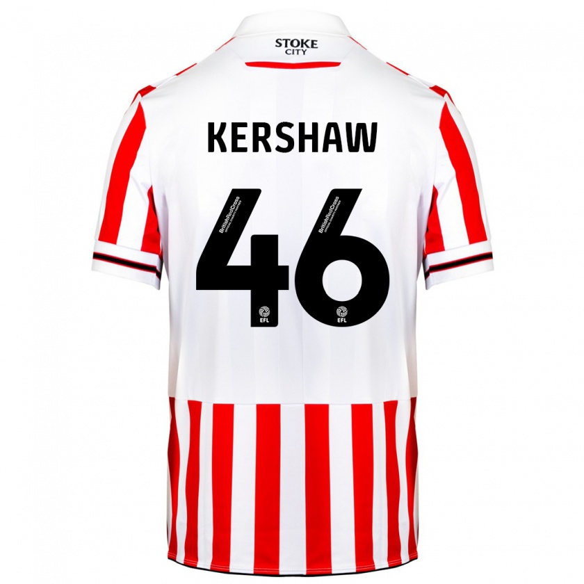 Kandiny Hombre Camiseta Ben Kershaw #46 Rojo Blanco 1ª Equipación 2023/24 La Camisa