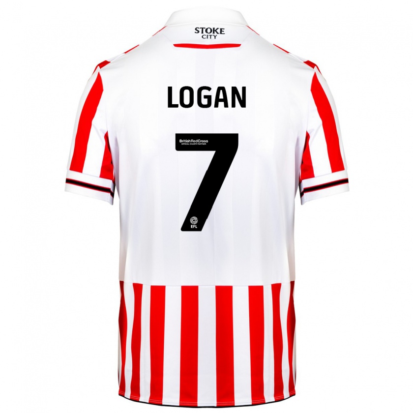 Kandiny Hombre Camiseta Heidi Logan #7 Rojo Blanco 1ª Equipación 2023/24 La Camisa