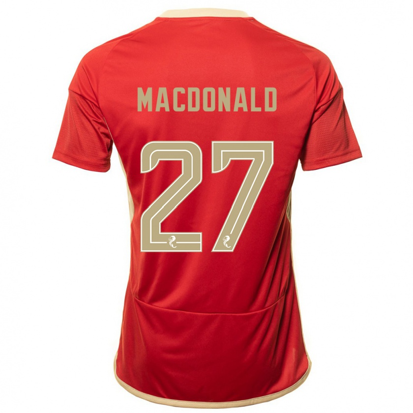 Kandiny Uomo Maglia Angus Macdonald #27 Rosso Kit Gara Home 2023/24 Maglietta