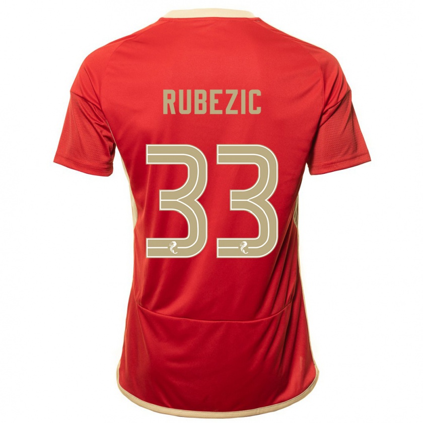 Kandiny Hombre Camiseta Slobodan Rubezic #33 Rojo 1ª Equipación 2023/24 La Camisa