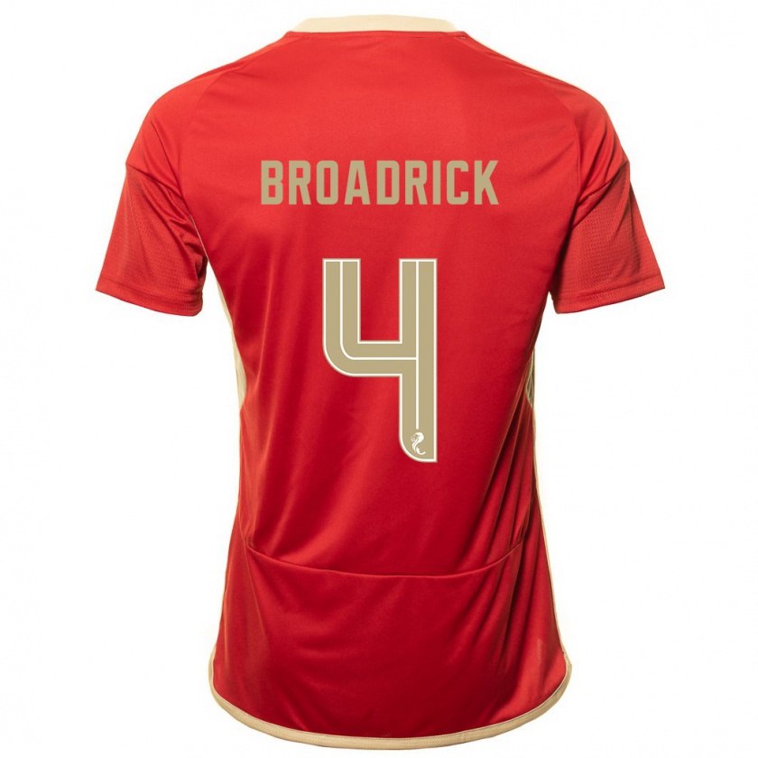 Kandiny Hombre Camiseta Jessica Broadrick #4 Rojo 1ª Equipación 2023/24 La Camisa