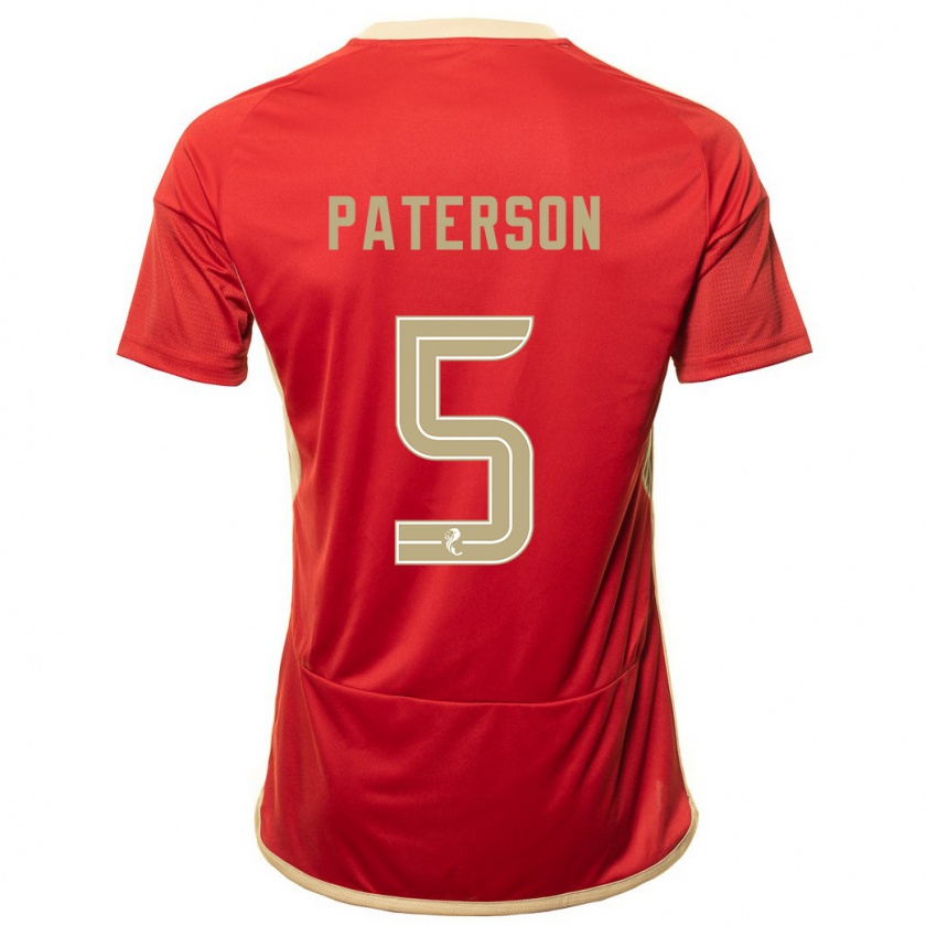 Kandiny Hombre Camiseta Donna Paterson #5 Rojo 1ª Equipación 2023/24 La Camisa