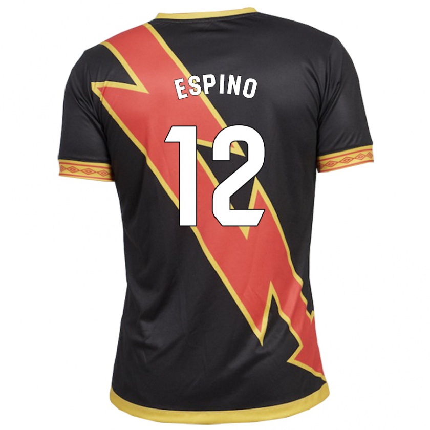 Kandiny Hombre Camiseta Alfonso Espino #12 Negro 2ª Equipación 2023/24 La Camisa