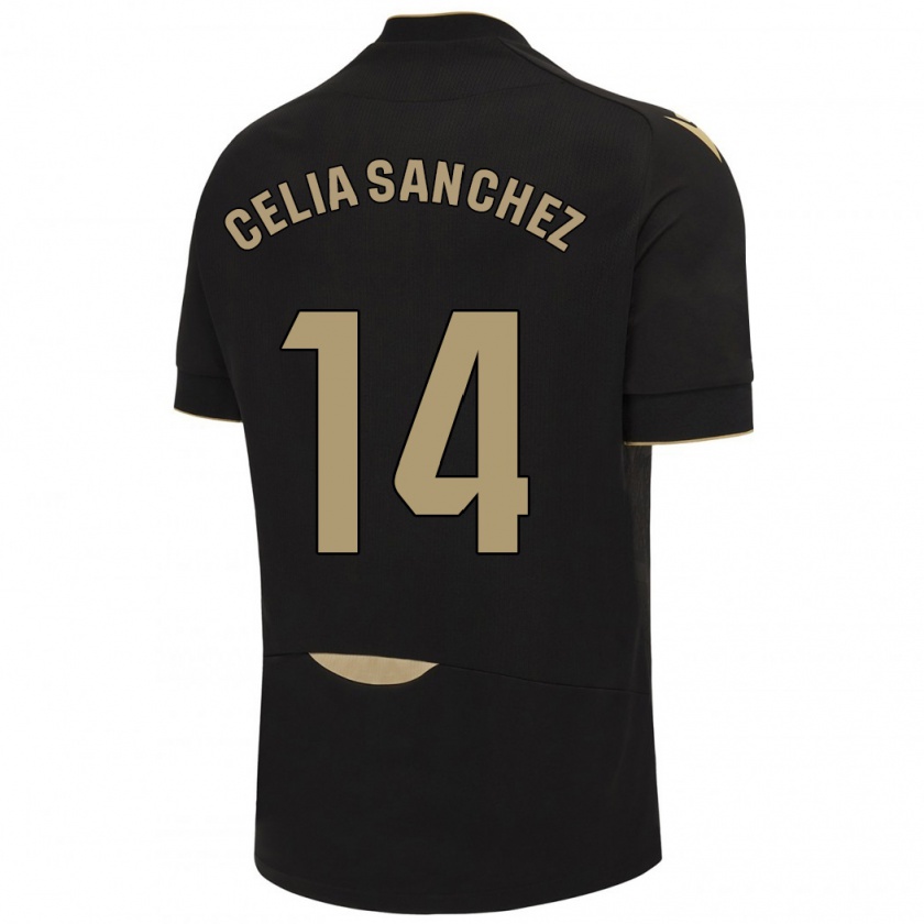 Kandiny Hombre Camiseta Celia Sánchez García #14 Negro 2ª Equipación 2023/24 La Camisa