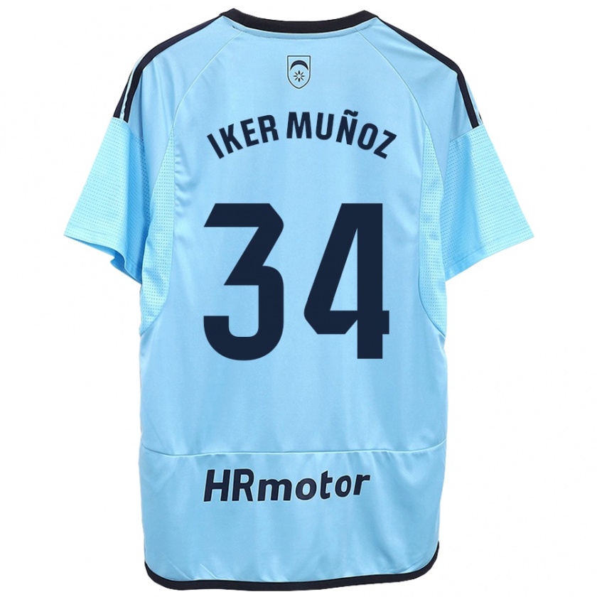 Kandiny Hombre Camiseta Iker Muñoz #34 Azul 2ª Equipación 2023/24 La Camisa México