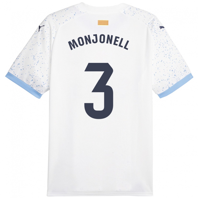 Kandiny Uomo Maglia Eric Monjonell #3 Bianco Kit Gara Away 2023/24 Maglietta