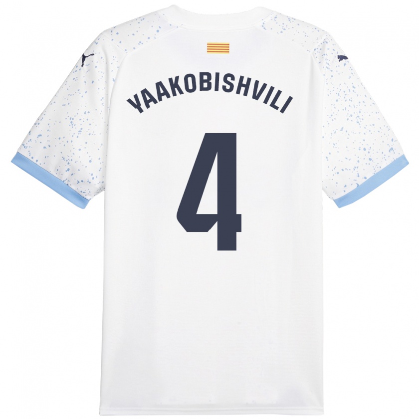 Kandiny Hombre Camiseta Antal Yaakobishvili #4 Blanco 2ª Equipación 2023/24 La Camisa