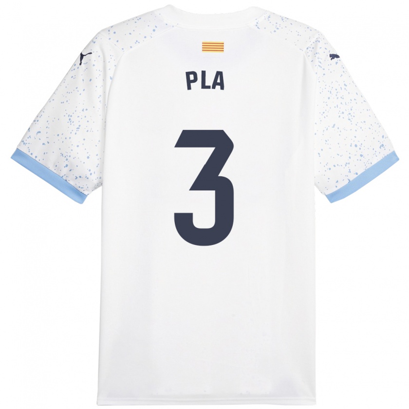 Kandiny Uomo Maglia Marta Pla #3 Bianco Kit Gara Away 2023/24 Maglietta