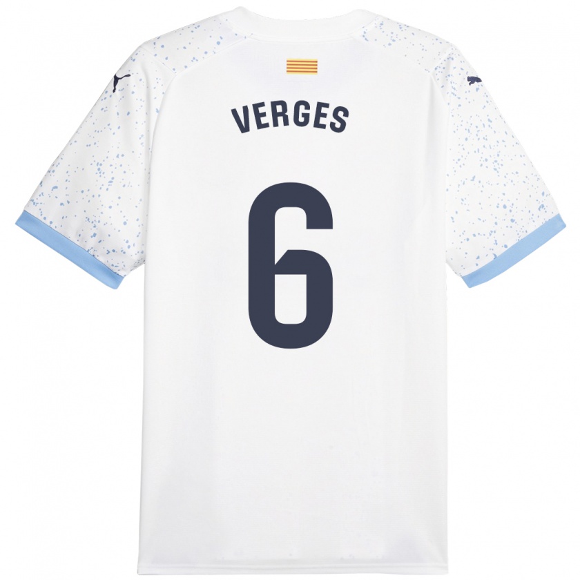 Kandiny Hombre Camiseta Mar Vergés #6 Blanco 2ª Equipación 2023/24 La Camisa