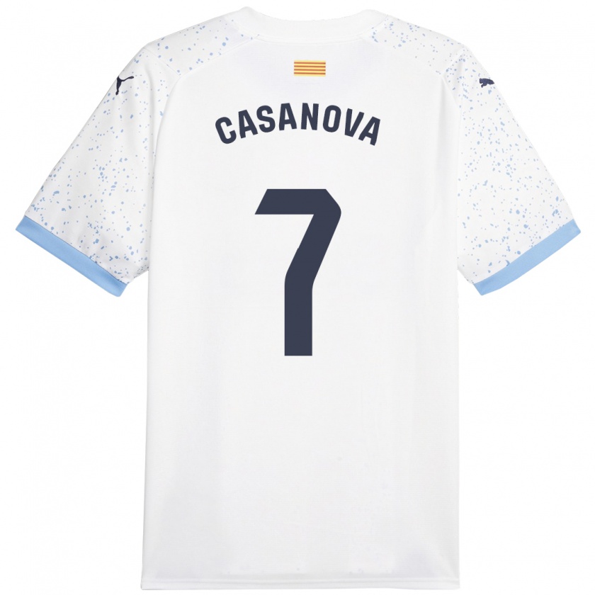 Kandiny Hombre Camiseta Àstrid Casanova #7 Blanco 2ª Equipación 2023/24 La Camisa