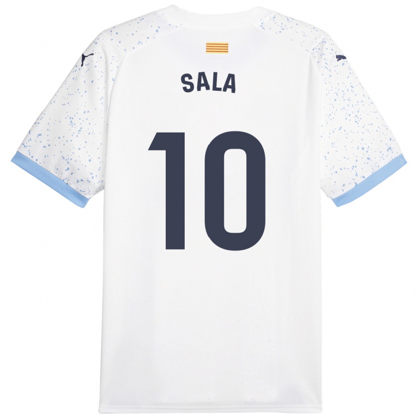 Kandiny Uomo Maglia Georgina Sala #10 Bianco Kit Gara Away 2023/24 Maglietta