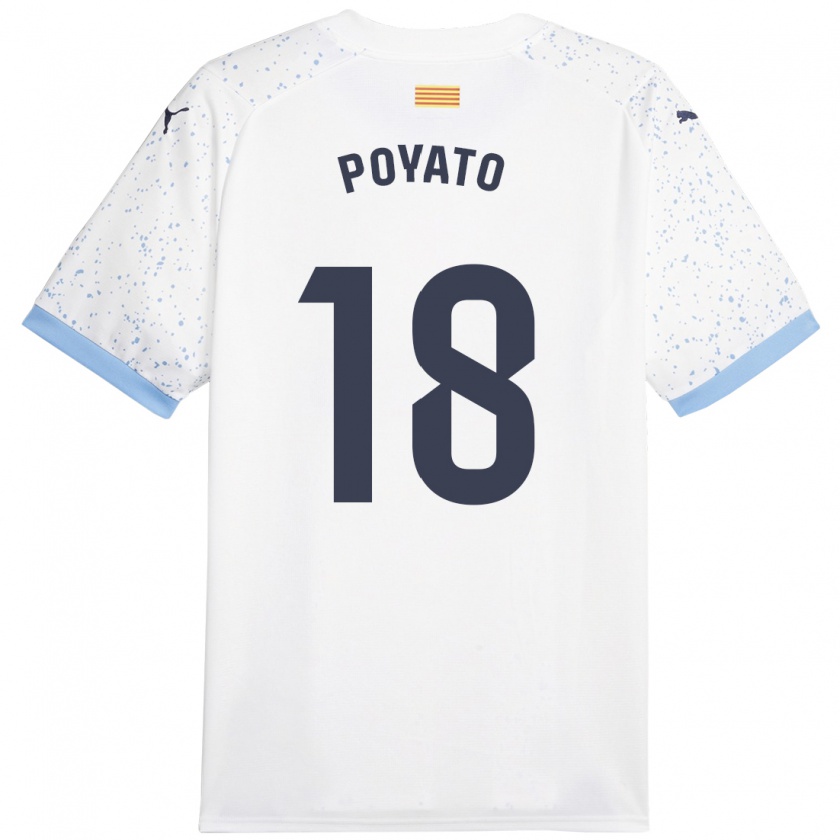 Kandiny Hombre Camiseta Marina Poyato #18 Blanco 2ª Equipación 2023/24 La Camisa