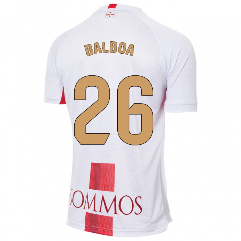 Kandiny Uomo Maglia Álex Balboa #26 Bianco Kit Gara Away 2023/24 Maglietta