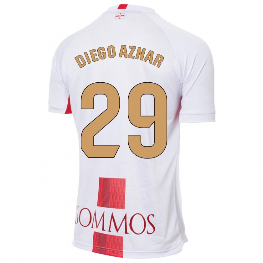 Kandiny Heren Diego Aznar #29 Wit Uitshirt Uittenue 2023/24 T-Shirt België