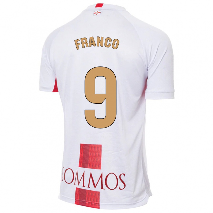 Kandiny Hombre Camiseta Santi Franco #9 Blanco 2ª Equipación 2023/24 La Camisa