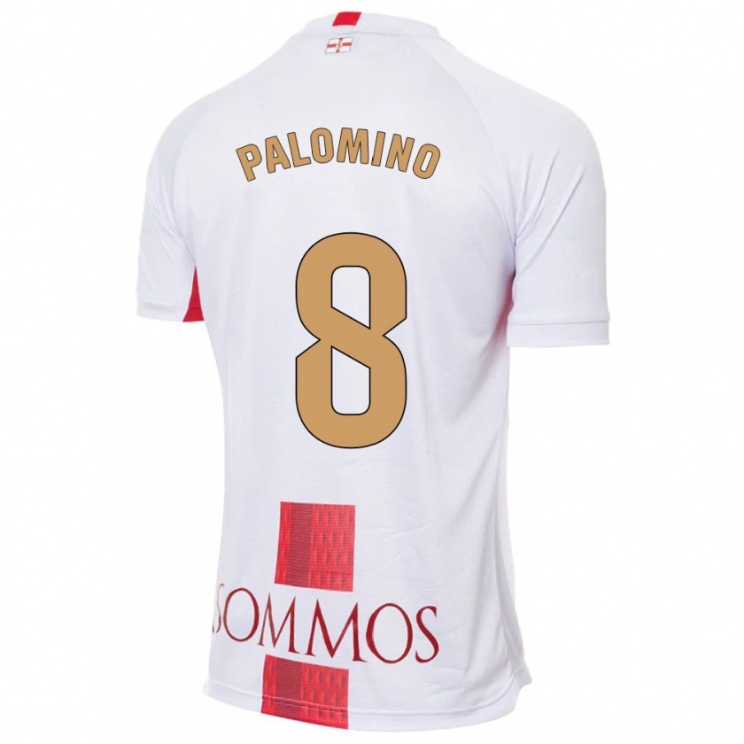 Kandiny Uomo Maglia Laura Palomino #8 Bianco Kit Gara Away 2023/24 Maglietta