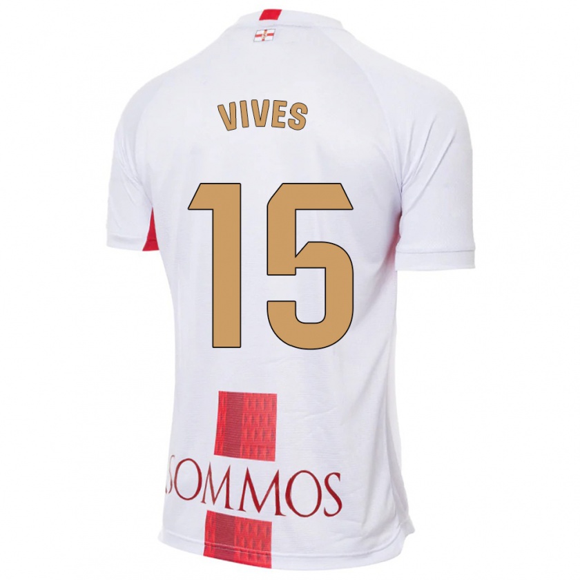 Kandiny Uomo Maglia Helena Vives #15 Bianco Kit Gara Away 2023/24 Maglietta