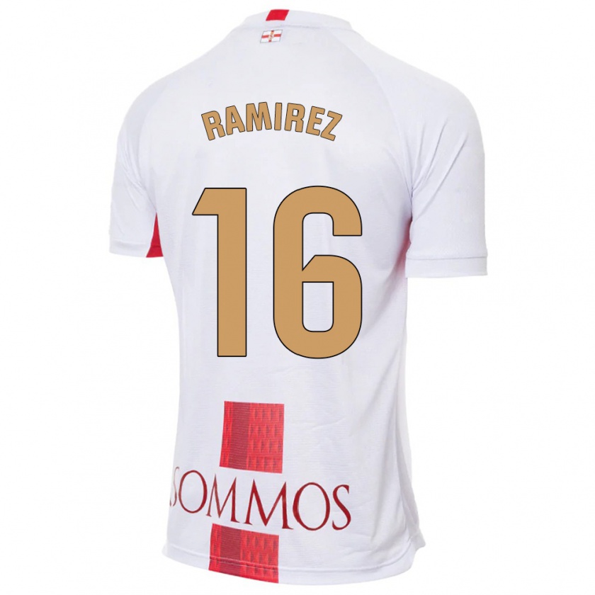 Kandiny Hombre Camiseta Vanesa Ramírez #16 Blanco 2ª Equipación 2023/24 La Camisa