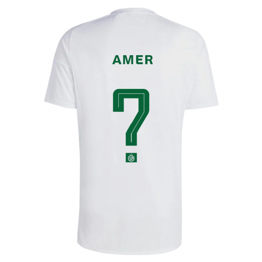 Kandiny Hombre Camiseta Mohamad Amer #0 Verde Azul 2ª Equipación 2023/24 La Camisa