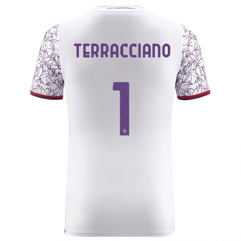 Kandiny Uomo Maglia Pietro Terracciano #1 Bianco Kit Gara Away 2023/24 Maglietta