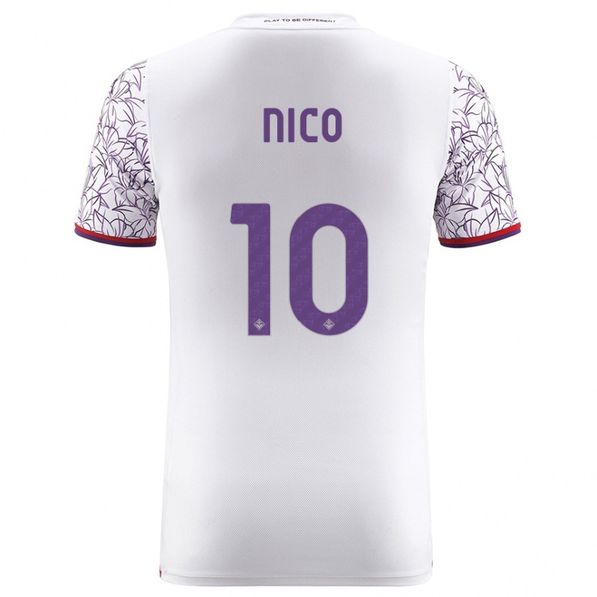 Kandiny Uomo Maglia Nicolás González #10 Bianco Kit Gara Away 2023/24 Maglietta