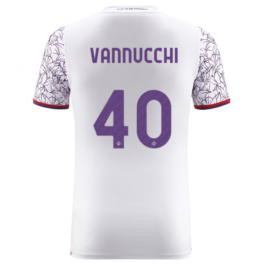 Kandiny Uomo Maglia Tommaso Vannucchi #40 Bianco Kit Gara Away 2023/24 Maglietta