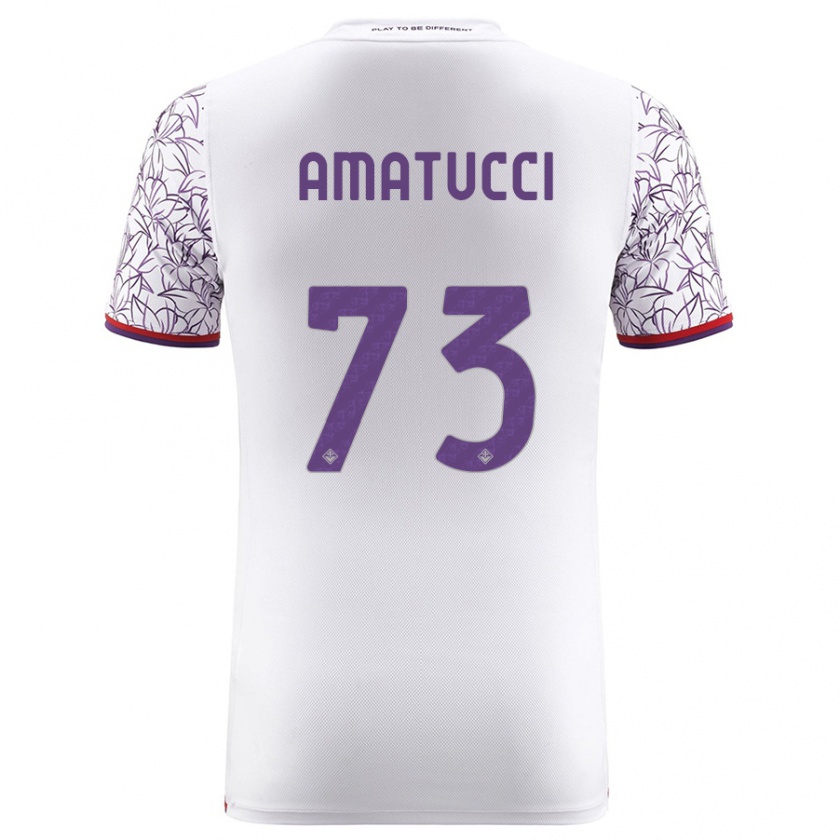 Kandiny Uomo Maglia Lorenzo Amatucci #73 Bianco Kit Gara Away 2023/24 Maglietta