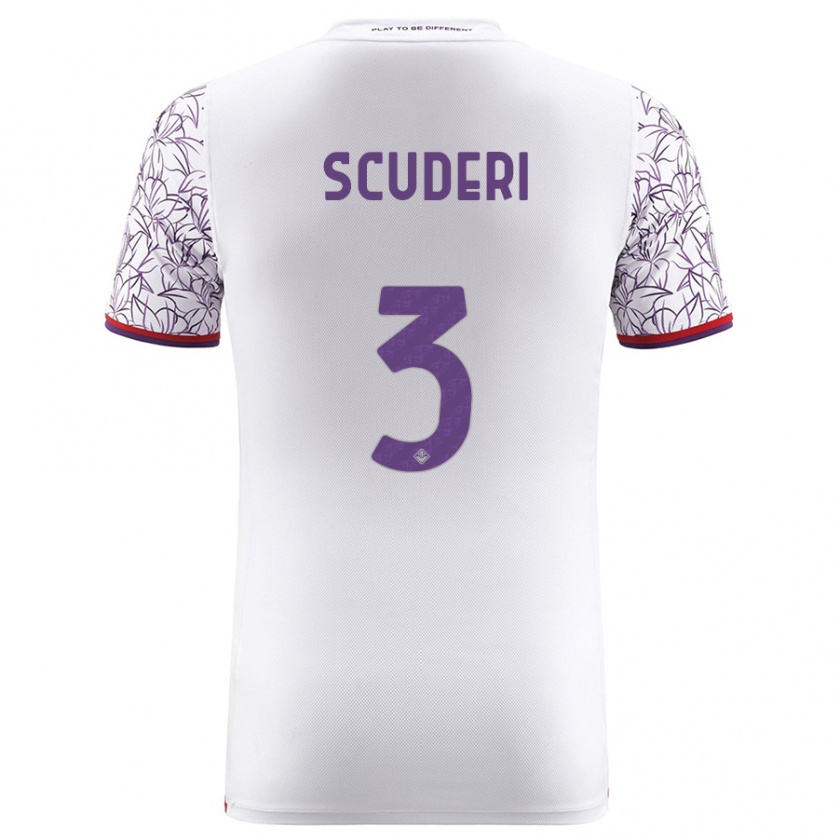 Kandiny Uomo Maglia Giulio Scuderi #3 Bianco Kit Gara Away 2023/24 Maglietta