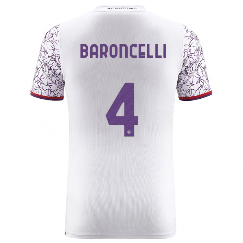 Kandiny Uomo Maglia Leonardo Baroncelli #4 Bianco Kit Gara Away 2023/24 Maglietta