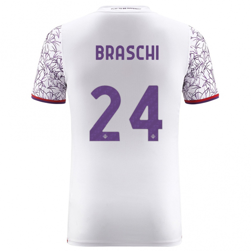 Kandiny Uomo Maglia Riccardo Braschi #24 Bianco Kit Gara Away 2023/24 Maglietta