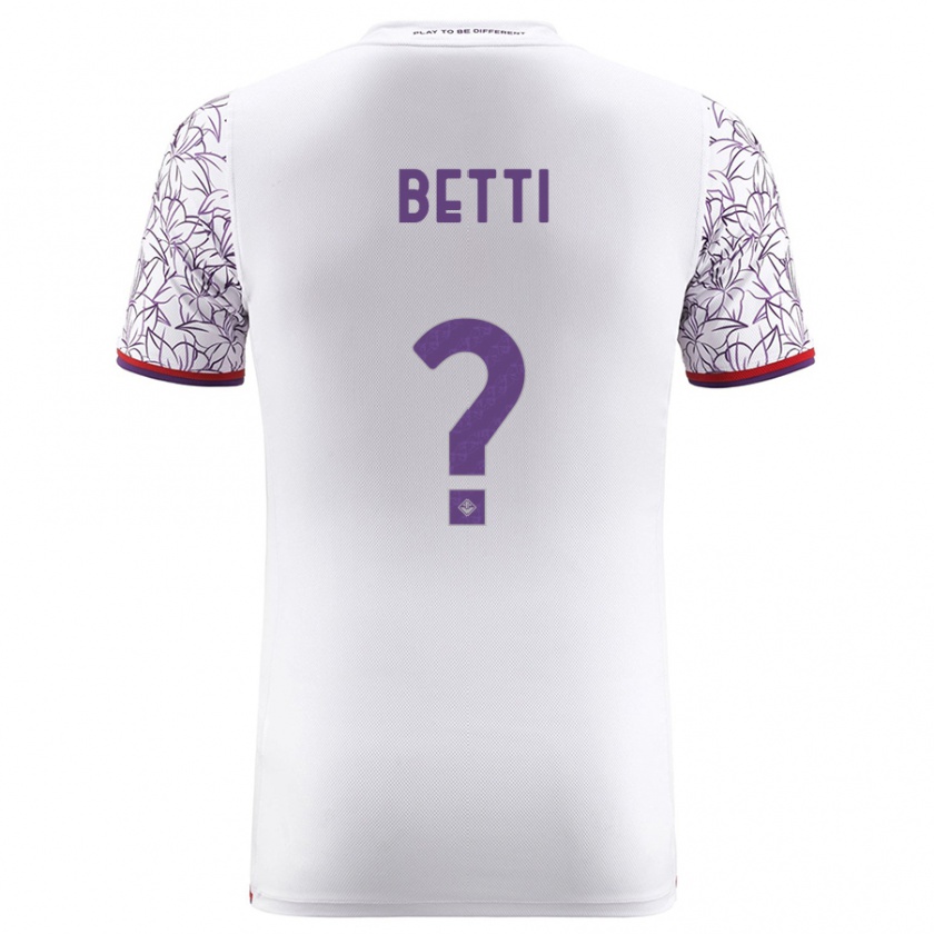 Kandiny Uomo Maglia Tiziano Betti #0 Bianco Kit Gara Away 2023/24 Maglietta