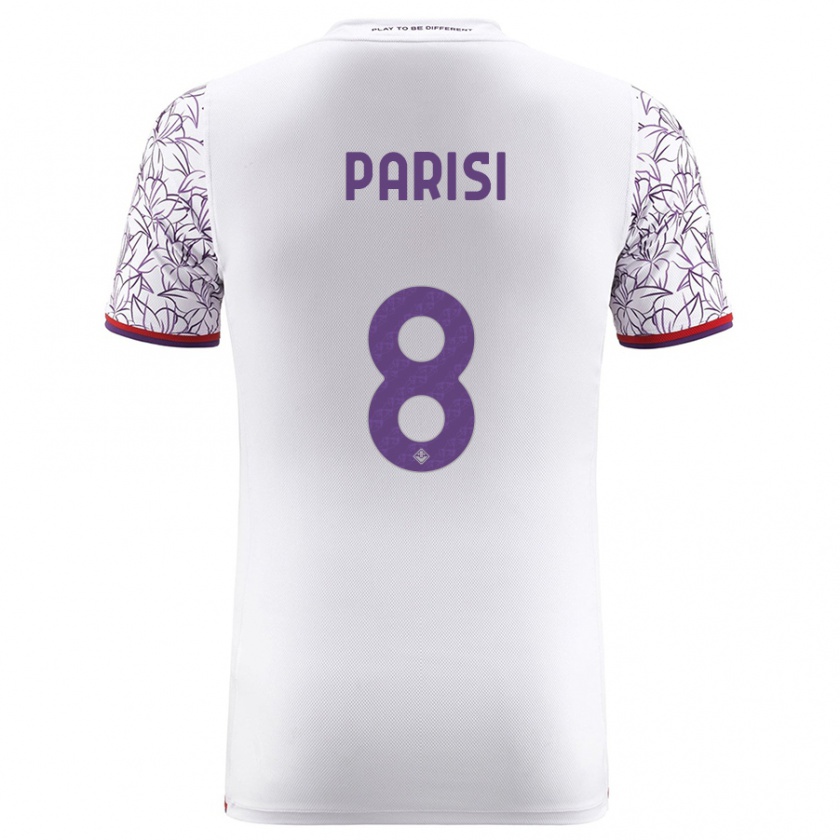 Kandiny Uomo Maglia Alice Parisi #8 Bianco Kit Gara Away 2023/24 Maglietta