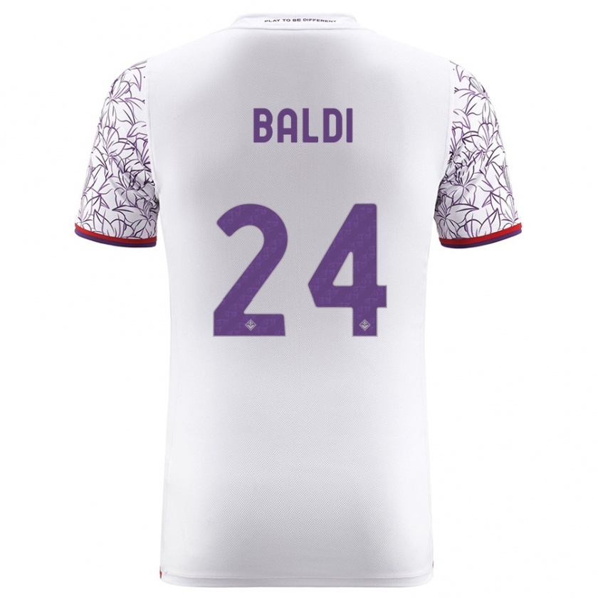 Kandiny Uomo Maglia Rachele Baldi #24 Bianco Kit Gara Away 2023/24 Maglietta