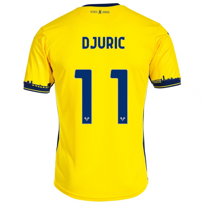 Kandiny Uomo Maglia Milan Djuric #11 Giallo Kit Gara Away 2023/24 Maglietta