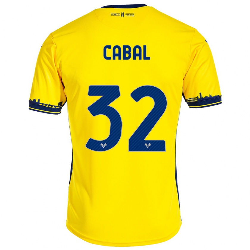 Kandiny Uomo Maglia Juan Cabal #32 Giallo Kit Gara Away 2023/24 Maglietta