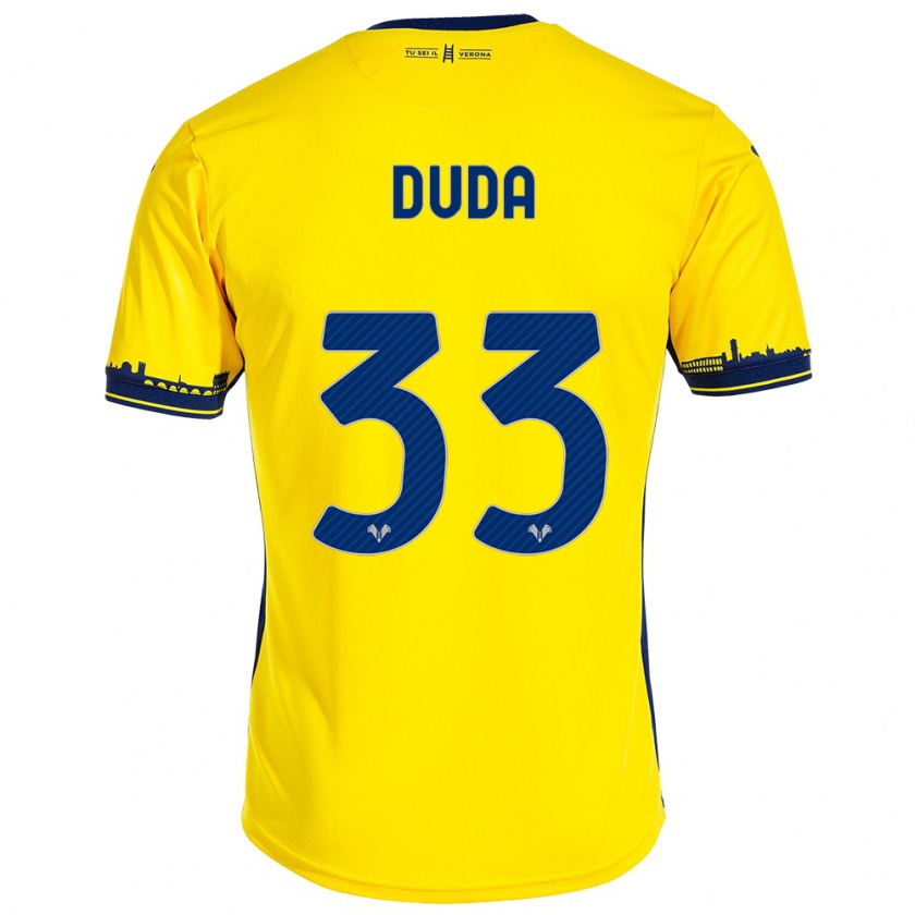 Kandiny Uomo Maglia Ondrej Duda #33 Giallo Kit Gara Away 2023/24 Maglietta