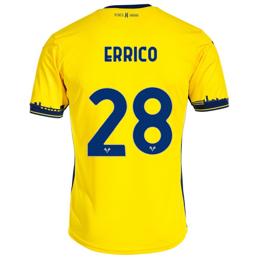 Kandiny Uomo Maglia Emma Raffaella Errico #28 Giallo Kit Gara Away 2023/24 Maglietta