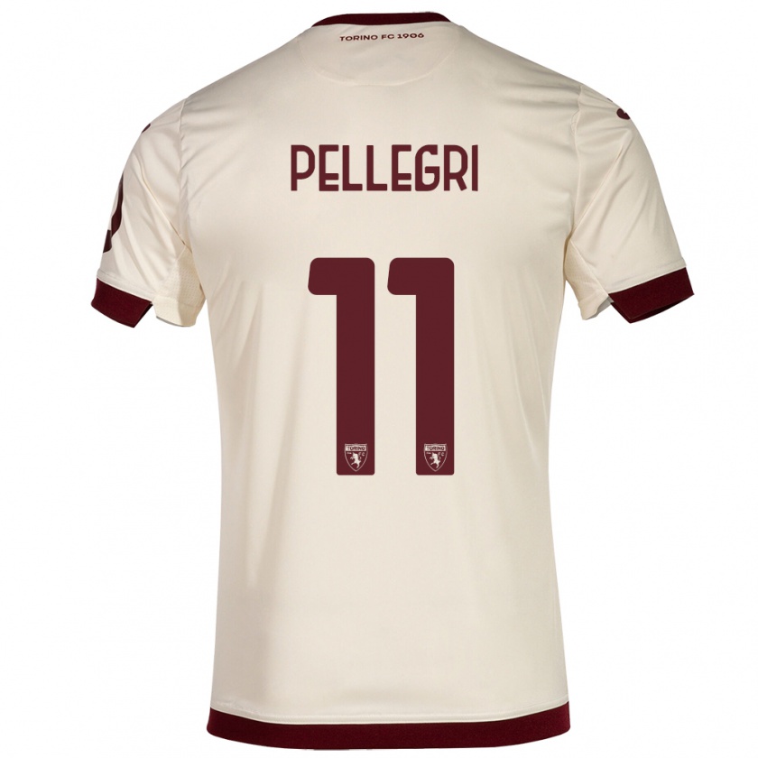 Kandiny Uomo Maglia Pietro Pellegri #11 Champagne Kit Gara Away 2023/24 Maglietta