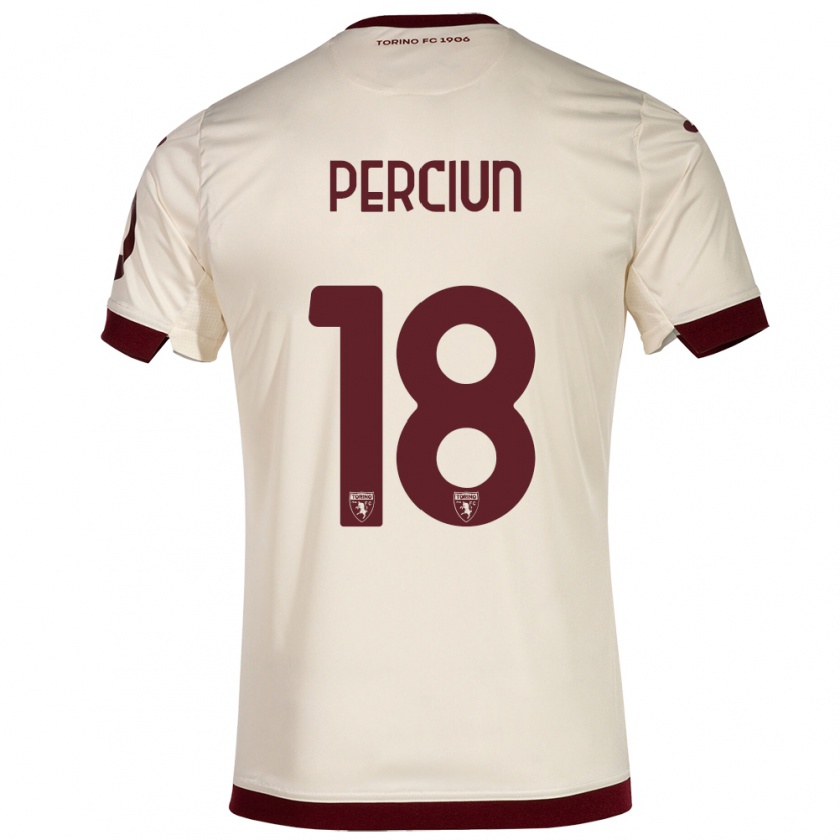 Kandiny Uomo Maglia Sergiu Perciun #18 Champagne Kit Gara Away 2023/24 Maglietta