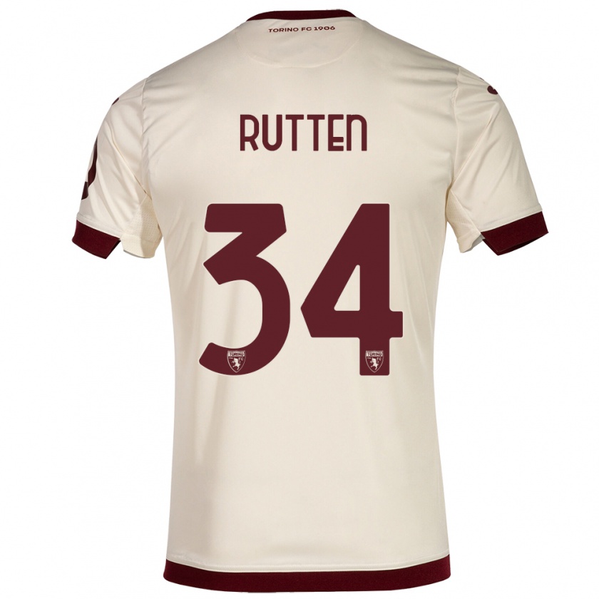 Kandiny Uomo Maglia Jill Rutten #34 Champagne Kit Gara Away 2023/24 Maglietta